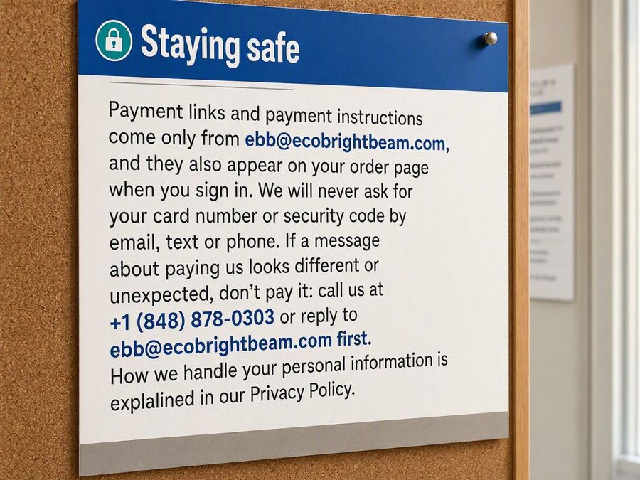 A Staying safe notice pinned to a board