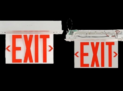 LED Emergency Edge Lit Exit Sign Combo, NYC Approved
