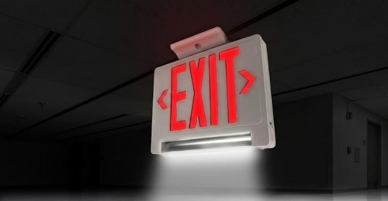 LED Remote Capable Exit Sign Combo (Red/Green Switchable)
