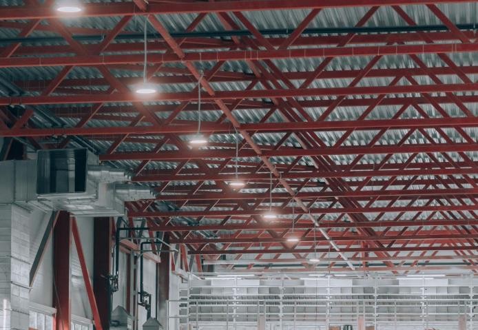 Warehouses & industrial lit with LED fixtures